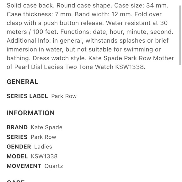 NWOB and Tag, Kate Spade Watch - Picture 4 of 7